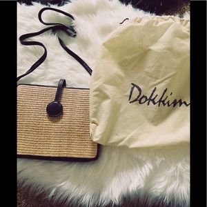 Dokkim Handmade Straw Leather Bag